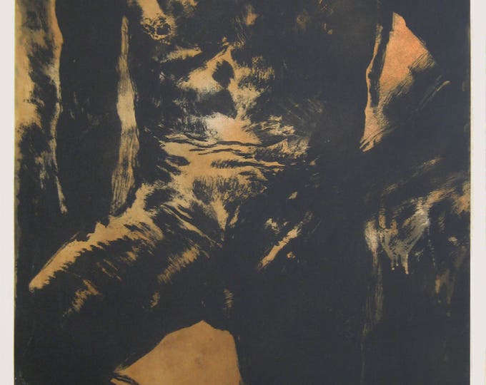 LUIS CABALLERO - "Nude" - Large Hand signed Aquatint Etching, 1990