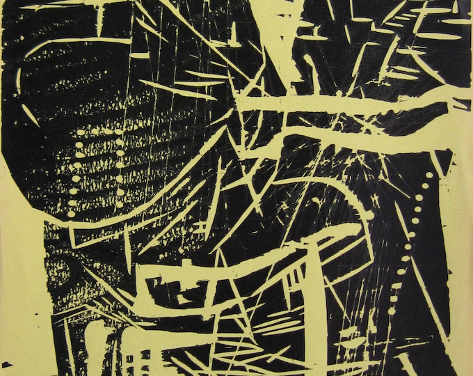Franz Fedier - "Composition" - Hand signed Woodcut - 1969