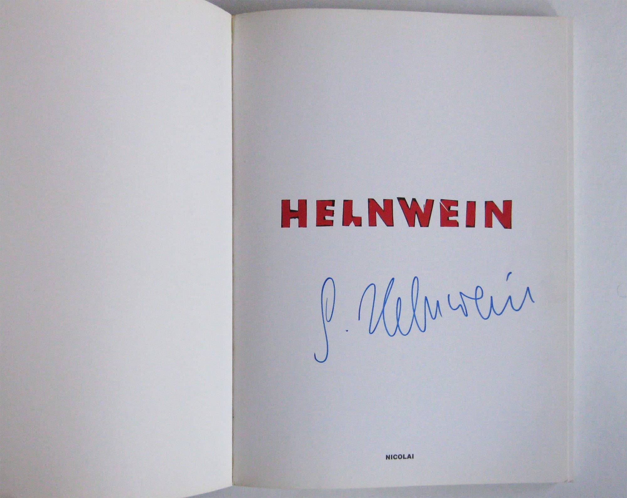 GOTTFRIED HELNWEIN - 'Helnwein - Nicolai' - Hand signed book - 1984