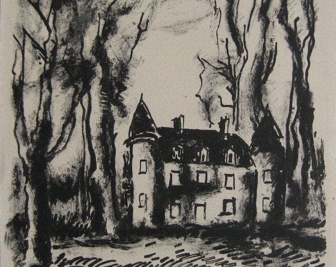 Maurice de Vlaminck - "Le Chateau" - Original Lithograph, 1927