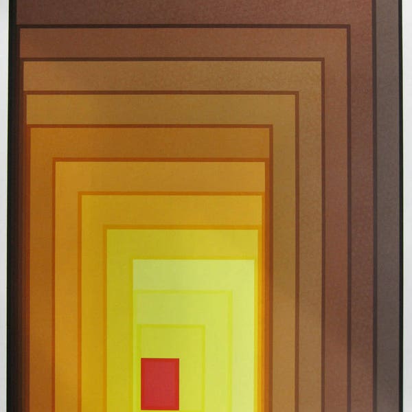 Aara - Op Art - Color composition in Brown Yellow, Serigraph 1968