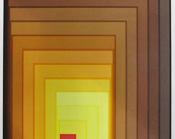 Aara - Op Art - Color composition in Brown Yellow, Serigraph 1968