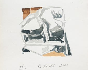 Barbara Keidel - Watercolor - "XX"- 2001
