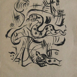 Richard Janthur -  &quot;Die Schlange Kaa&quot; - Original Lithograph - 1921