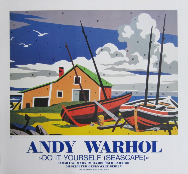 Andy Warhol Do it yourself Seascape Original Offset Lithograph Exhibition Poster, 1996 image 1