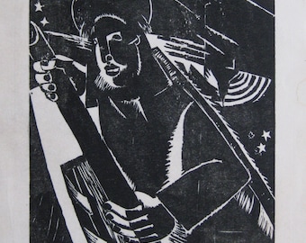 Jozef Cantre - "Un Nuit" - Hand signed Woodcut, 1922 (S/N - Epreuve D'Artiste)