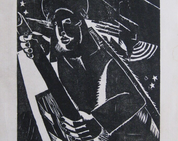 Jozef Cantre - "Un Nuit" - Hand signed Woodcut, 1922 (S/N - Epreuve D'Artiste)