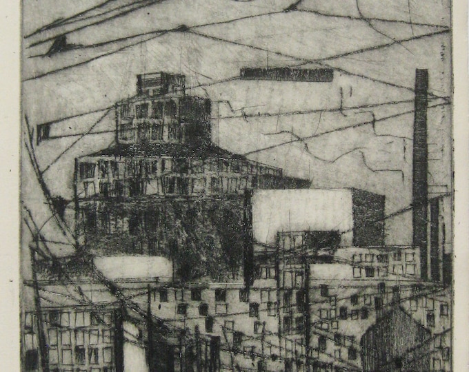 Wolfgang Fräger - "City View" - Hand Signed Etching - 1957