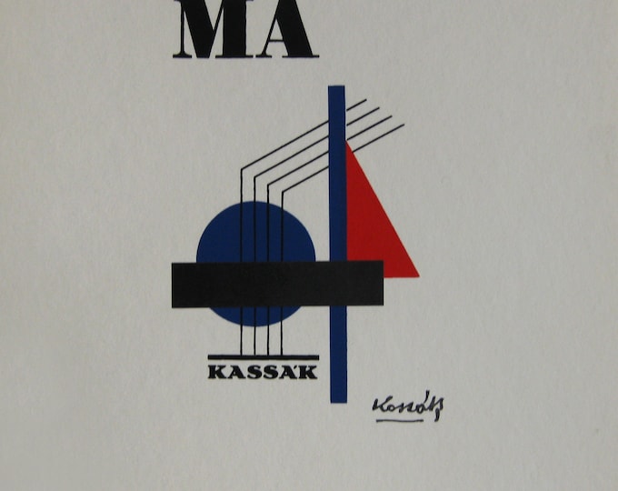 Lajos Kassak - "Composition" - Colour Screen print - Stamp signed - 1958