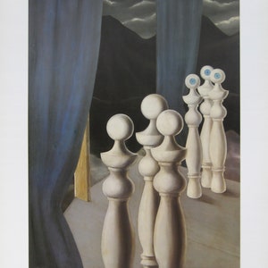René Magritte - "Le Rencontre" - Colour Offset lithograph - 1986