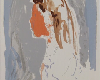 Marino Marini - "Portrait" - Colour Screen Print - 1968