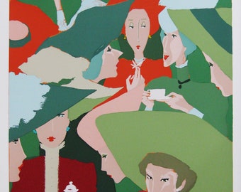 Amleto Dalla Costa - "Tea Party"- Handsigned Screen Print - 1979 (S/N - 266/325)