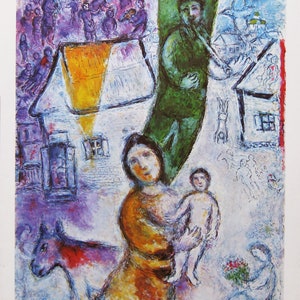 Marc chagall -  &quot;Lumière Verte&quot; - Limited Edition Print - Mourlot, DLM 225 - 1977