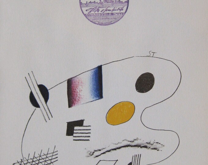 Saul Steinberg - "Illustration VII" - Limited edition Offset Lithograph published by Galerie Maeght - 1983