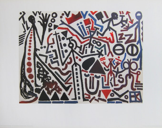 A.R. Penck - "Composition" - Colour Offset Lithograph, 1992