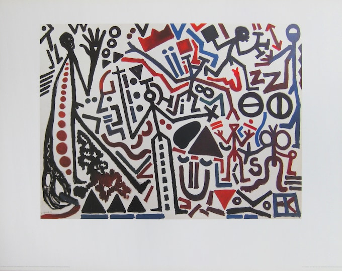 A.R. Penck - "Composition" - Colour Offset Lithograph, 1992