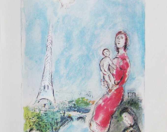 Marc chagall - "Maternite Rouge" - "Le Bouquet Rose" - Limited Edition Print - Mourlot, DLM 246 - 1981