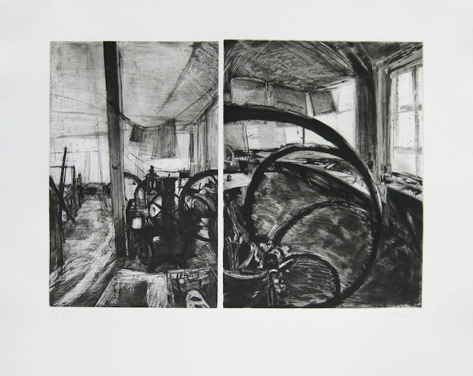 PIERRE COLLIN - "Atelier" - Hand signed Etching S/N (54/60)