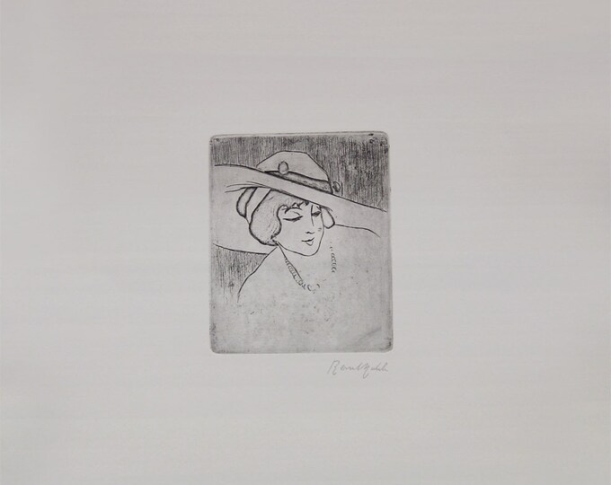 Renato Natali - "Una Signora" - Etching, 1968