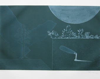 DANIEL ARGIMON - "Compostion" - Handsigned Colour Etching (HC) - 1977