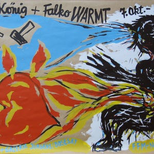 Rolf König - Serigrafia firmata a mano su carta da imballaggio Kraft - 1989 (S/N - 18/100)