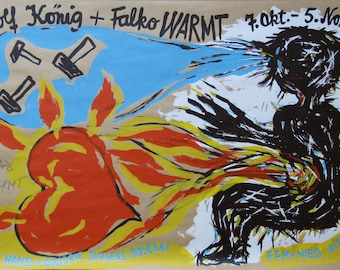 Rolf König - Hand signed Serigraph on Kraft Packing Paper - 1989 (S/N - 18/100)