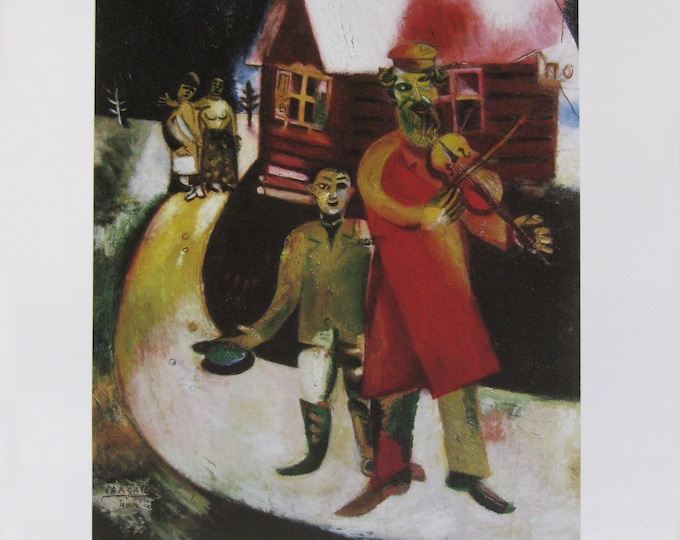 Marc Chagall  - "Le Violoniste" - Colour Offset Lithograph, 1986