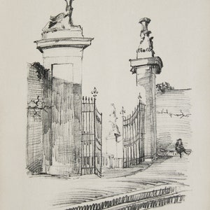 Alexander Baerwald - &quot;Giardino di Boboli, Belvedere, Florence&quot; - Hand signed Lithograph - 1922 (S/N - 9/30)