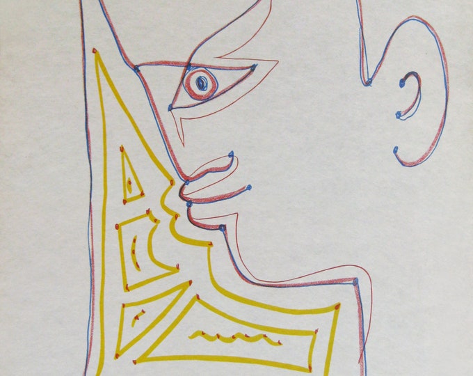 Jean Cocteau - "Tete de la Faun" - Colour Lithograph - 1990