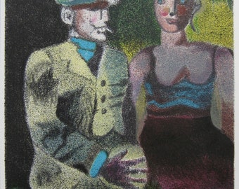 Franco Gentilini - "Couple" - Hand signed Colour Lithograph - 1975 (S/N - 117/150)