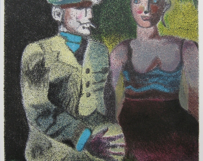 Franco Gentilini - "Couple" - Hand signed Colour Lithograph - 1975 (S/N - 117/150)