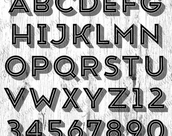 36 Retro Alphabet, Retro Letters,Retro Numbers,Retro Symbols,Metalic Alphabet,Digital Fonts,PNG Alphabet,Alphabet ClipArt,Geometric Alphabet