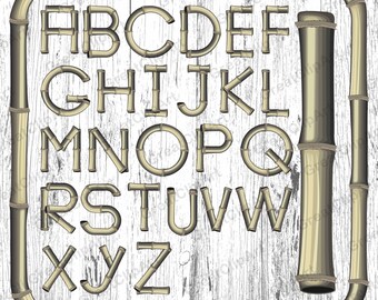 28 Beige Bamboo Alphabet, Bamboo font,Digital bamboo, Rainbow Alphabet, Digital Fonts, PNG Alphabet, Alphabet ClipArt, Alphabet for kids