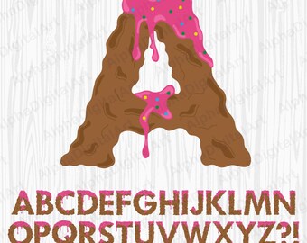 38 Cake Alphabet, Sweet Numbers,Geometric Letters, retro letters,Hand drawn Alphabet,Digital Font,PNG Alphabet,Alphabet Clip,painted font