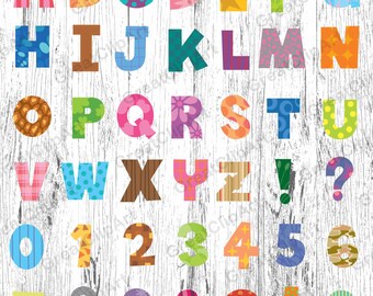 42 Colorful Alphabet, Letters, Colorful Numbers, Rainbow Alphabet, Digital Fonts, PNG Alphabet, Alphabet ClipArt, Digital Colorful Alphabet
