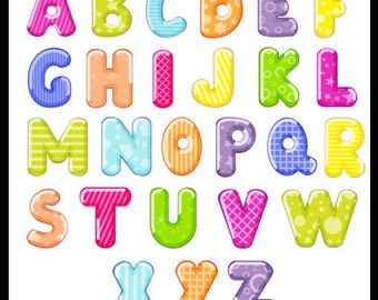 27 Colorful Alphabet, Letters, Colorful letters, Rainbow Alphabet, Digital Fonts, PNG Alphabet, Alphabet ClipArt, Digital Alphabet, for kids