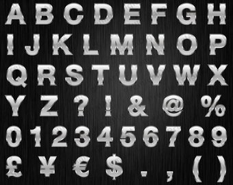 49 Vintage Silver Alphabet, drawn font, Silver letters,Geometric Letters, Hand drawn Alphabet,Digital Font,PNG Alphabet,painted Silver font