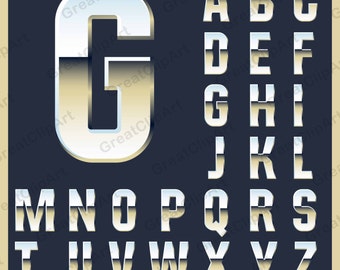 26 Metalic Alphabet, Letters, Metalic Numbers, Grey Alphabet, Digital Fonts, PNG Alphabet, Alphabet ClipArt, Geometric Alphabet