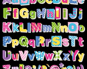 65 Colorful Alphabet, Letters, Colorful symbols, Rainbow Alphabet, Digital Fonts, PNG Alphabet, Alphabet ClipArt, Digital Alphabet, for kids