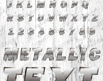 35 Metalic Alphabet, Letters, Metalic Numbers, Grey Alphabet, Digital Fonts, PNG Alphabet, Alphabet ClipArt, Geometric Alphabet