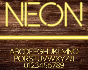 38 Neon Lamp Alphabet,Colorful numbers,Geometric Letters, Hand drawn Alphabet,Digital Font,PNG Alphabet,Alphabet Clip,neon lamp font, neon