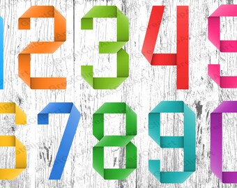10 Colorful Numbers, Symbols, Rainbow Numbers, Digital Fonts, PNG Numbers, Numbers ClipArt, Geometric Numbers,watercolor Numbers clip