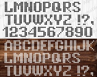 78 Dotted Alphabet, Dots font, Black and white letters, Dots, Geometric Letters, Hand drawn Alphabet,Digital Font,PNG Alphabet,painted font