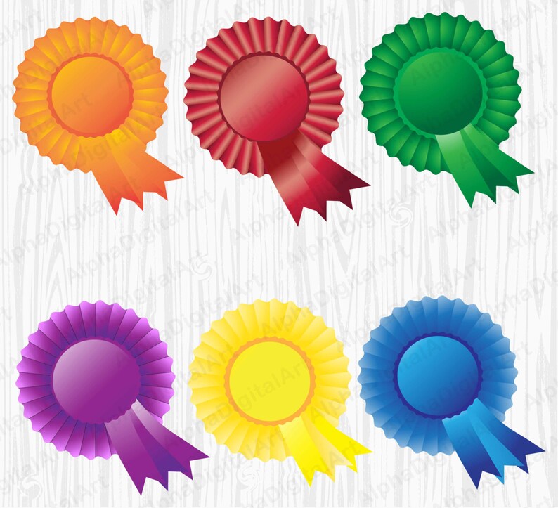 6 Rainbow Medals Clipart Award Clipart Medal for Dogs Etsy