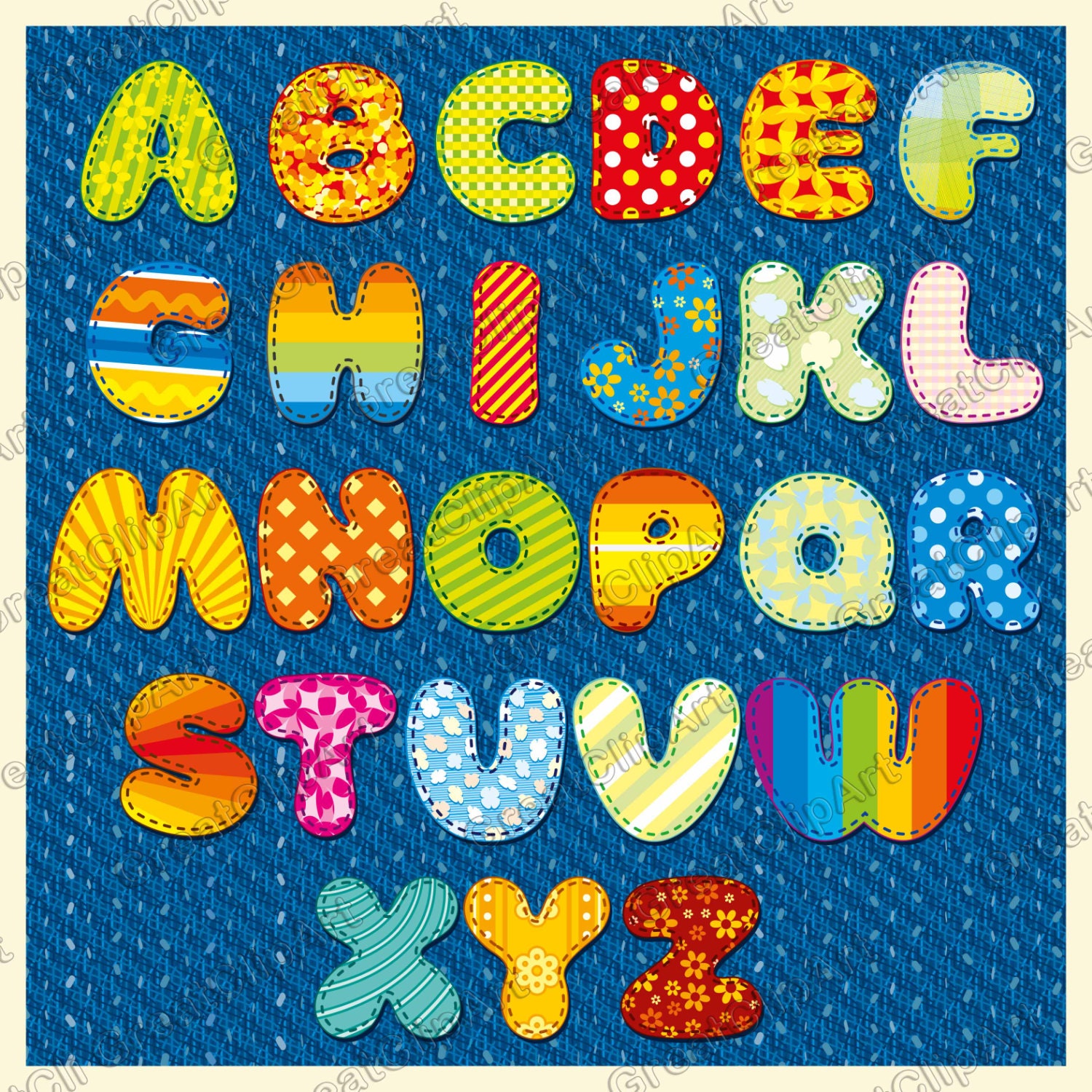 Individual Colorful Alphabet Letters Printable - Customize and Print