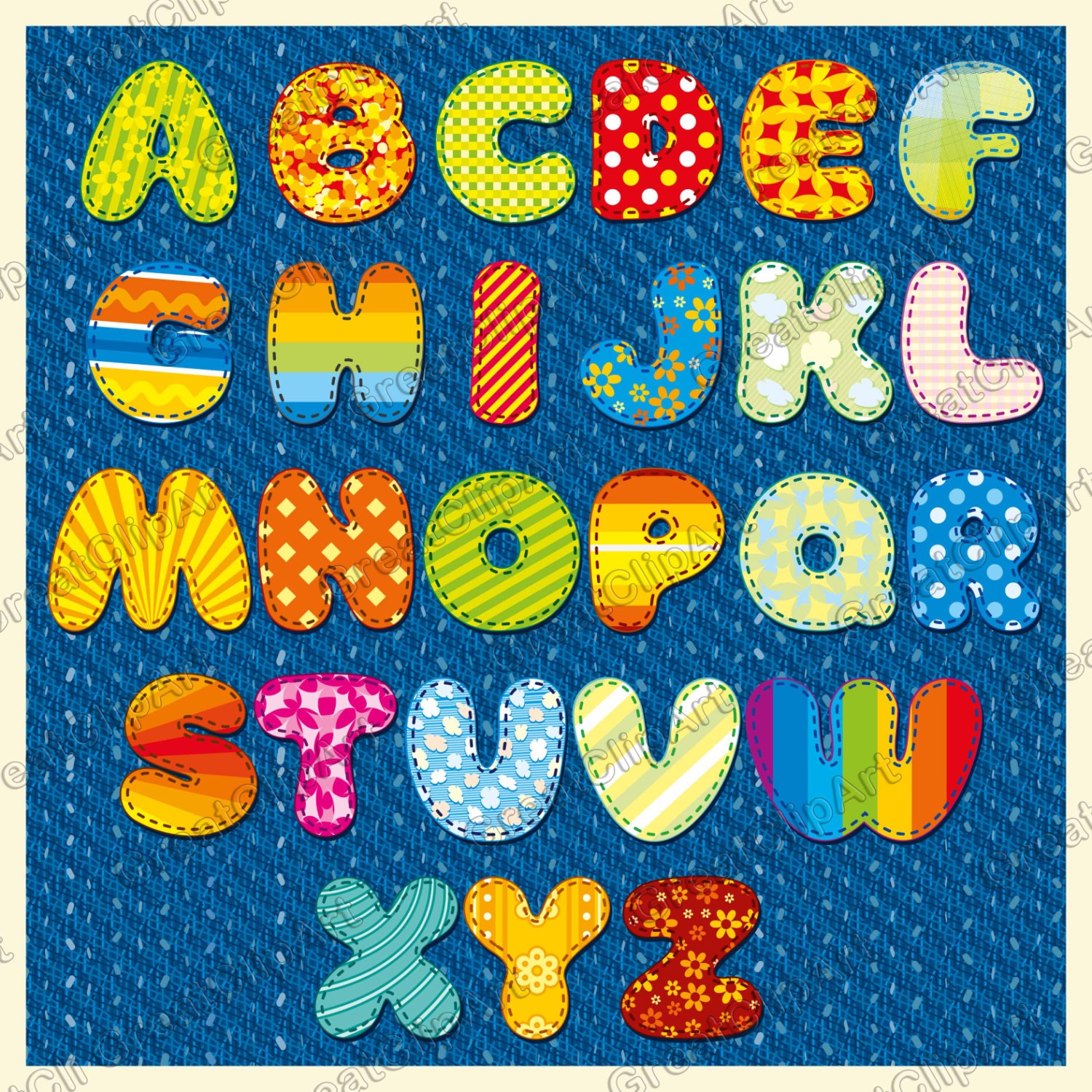 Individual Colorful Alphabet Letters Printable