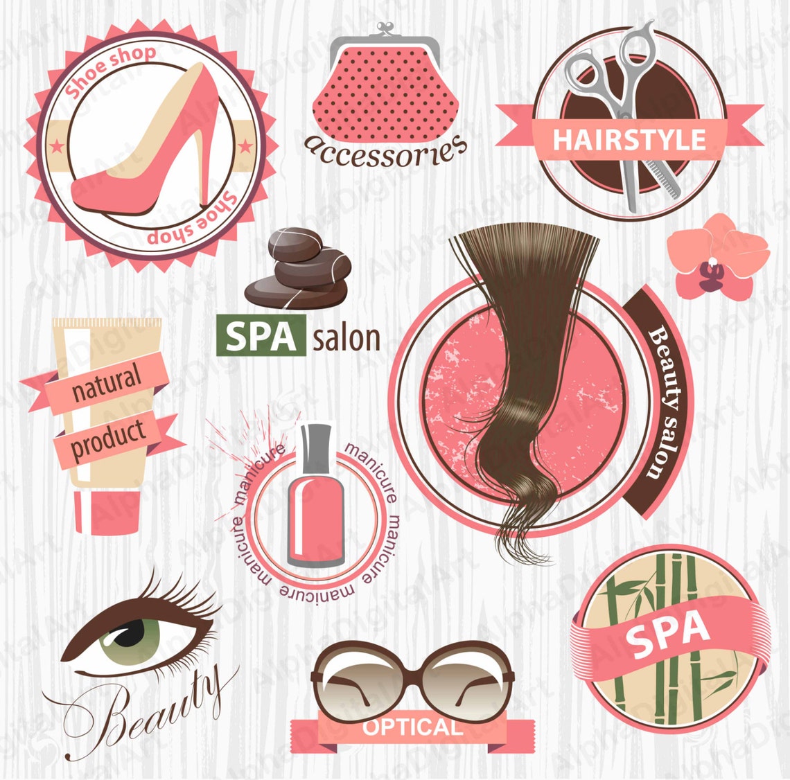 21 Beauty Salon Clipart Hairstyle spa salon Сosmetics | Etsy
