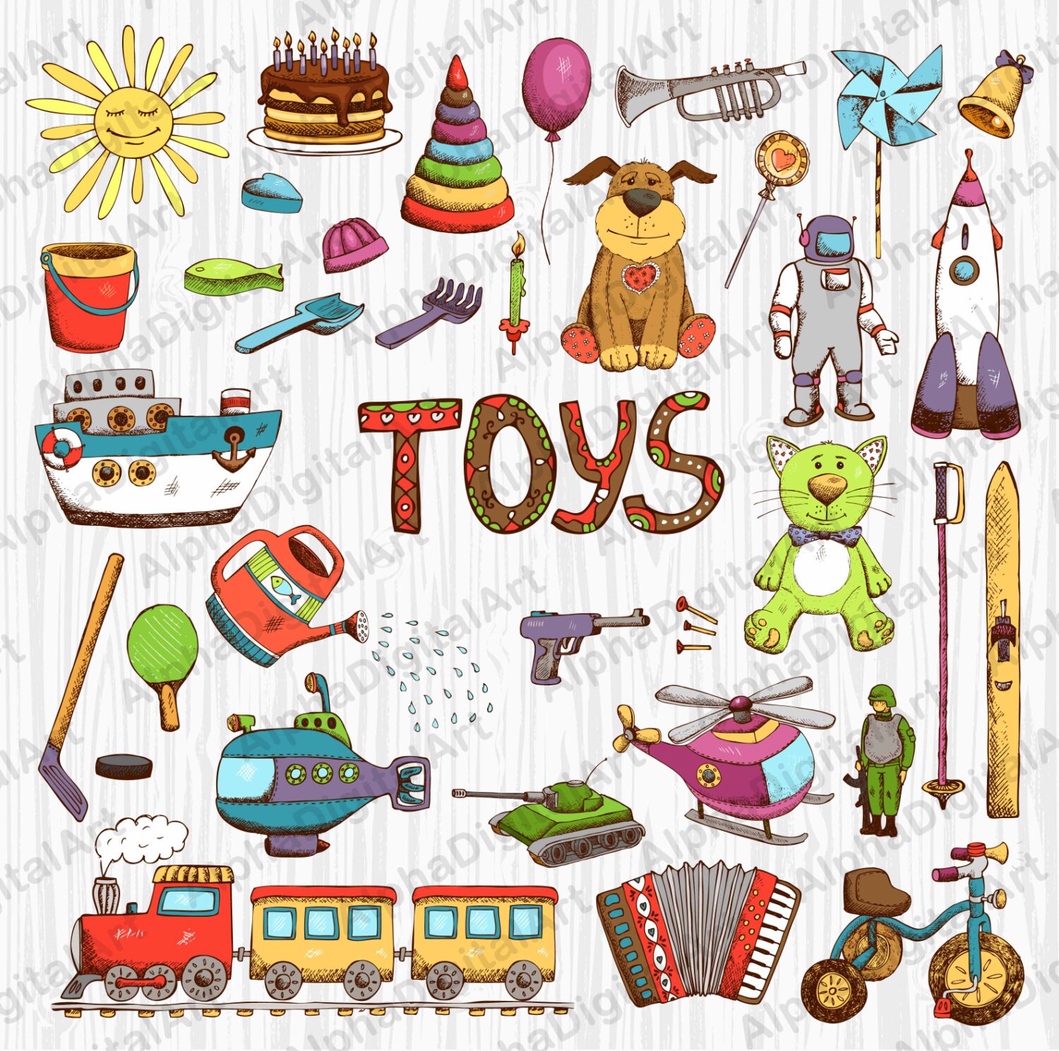 36 Kids Toys clipartKids clipartKids clipart set digital Etsy