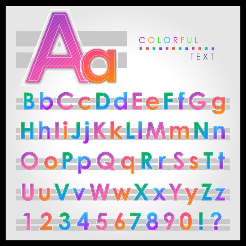 Colorful Numbers Alphabet Clipart Png Alphabet Rainbow Alphabet Digital Fonts Digital Colorful Alphabet 65 Colorful Alphabet Letters Collage Visual Arts Mabnadieselpart Com
