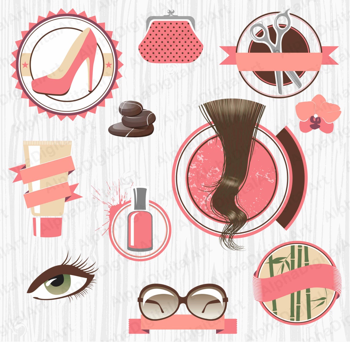 21 Beauty Salon Clipart Hairstyle spa salon Сosmetics | Etsy